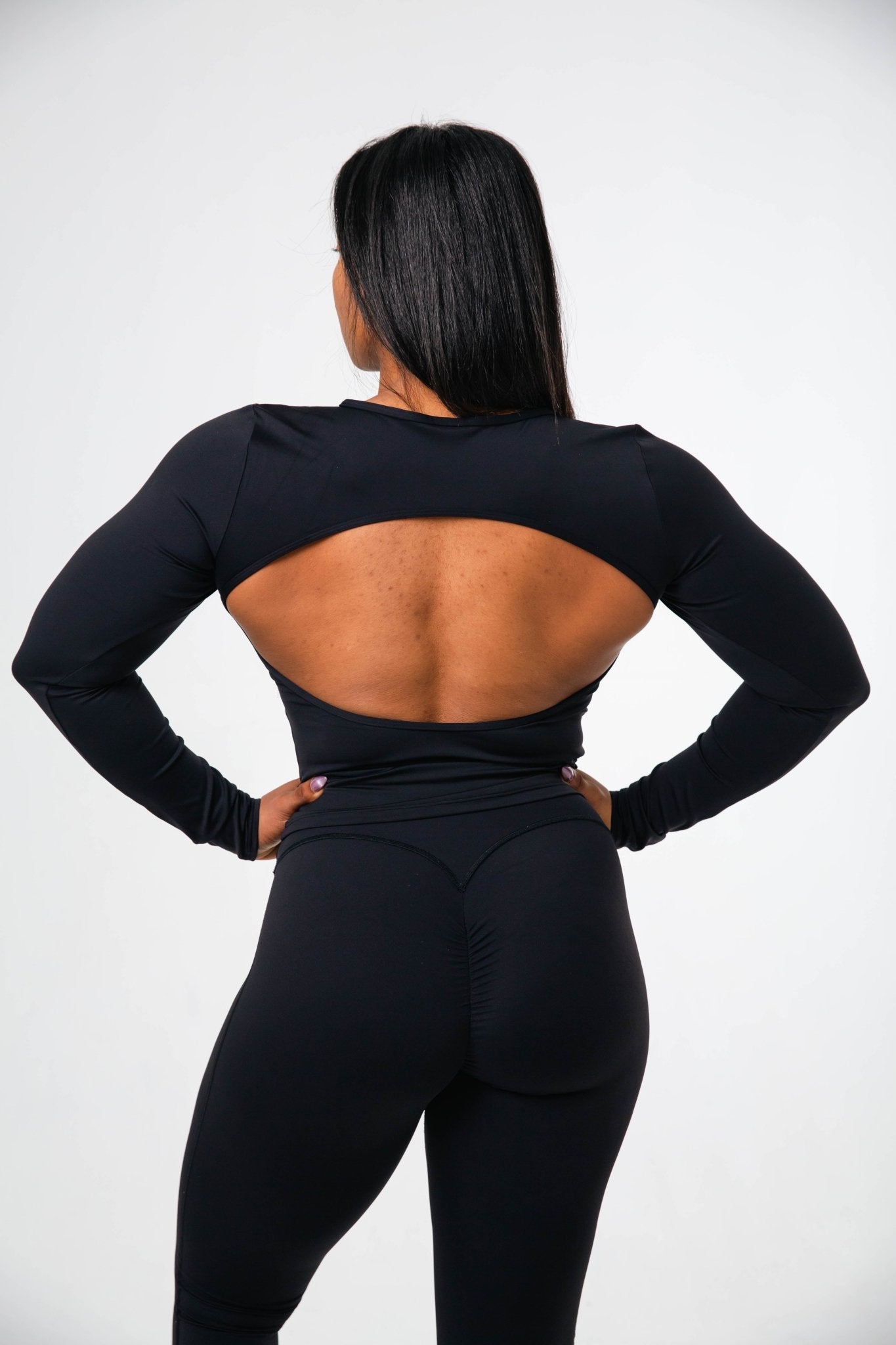 Gymshark Black Everyday Open Back Long Sleeve Top