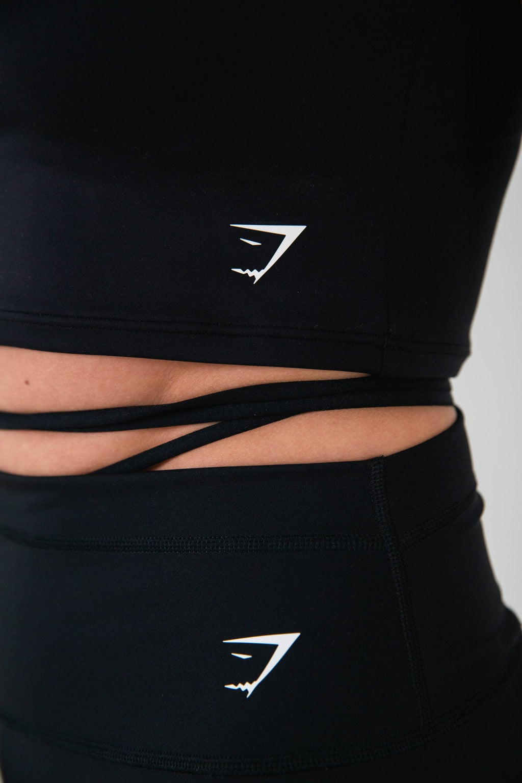 Gymshark Black Ribbon Tie Waisted Short