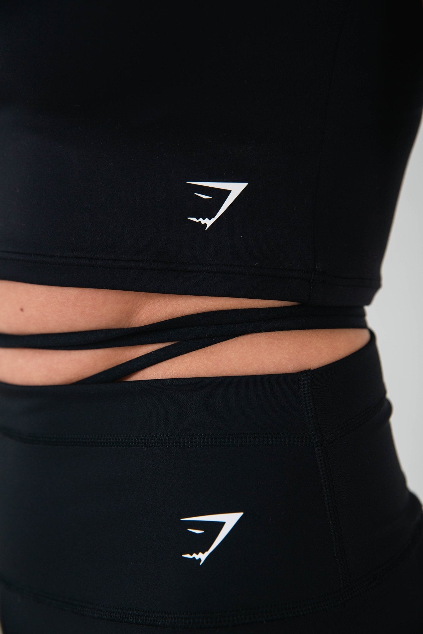 Gymshark Black Ribbon Tie Waisted Short