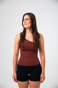 Gymshark Burgundy Brown Asymmetric Shelf Tank