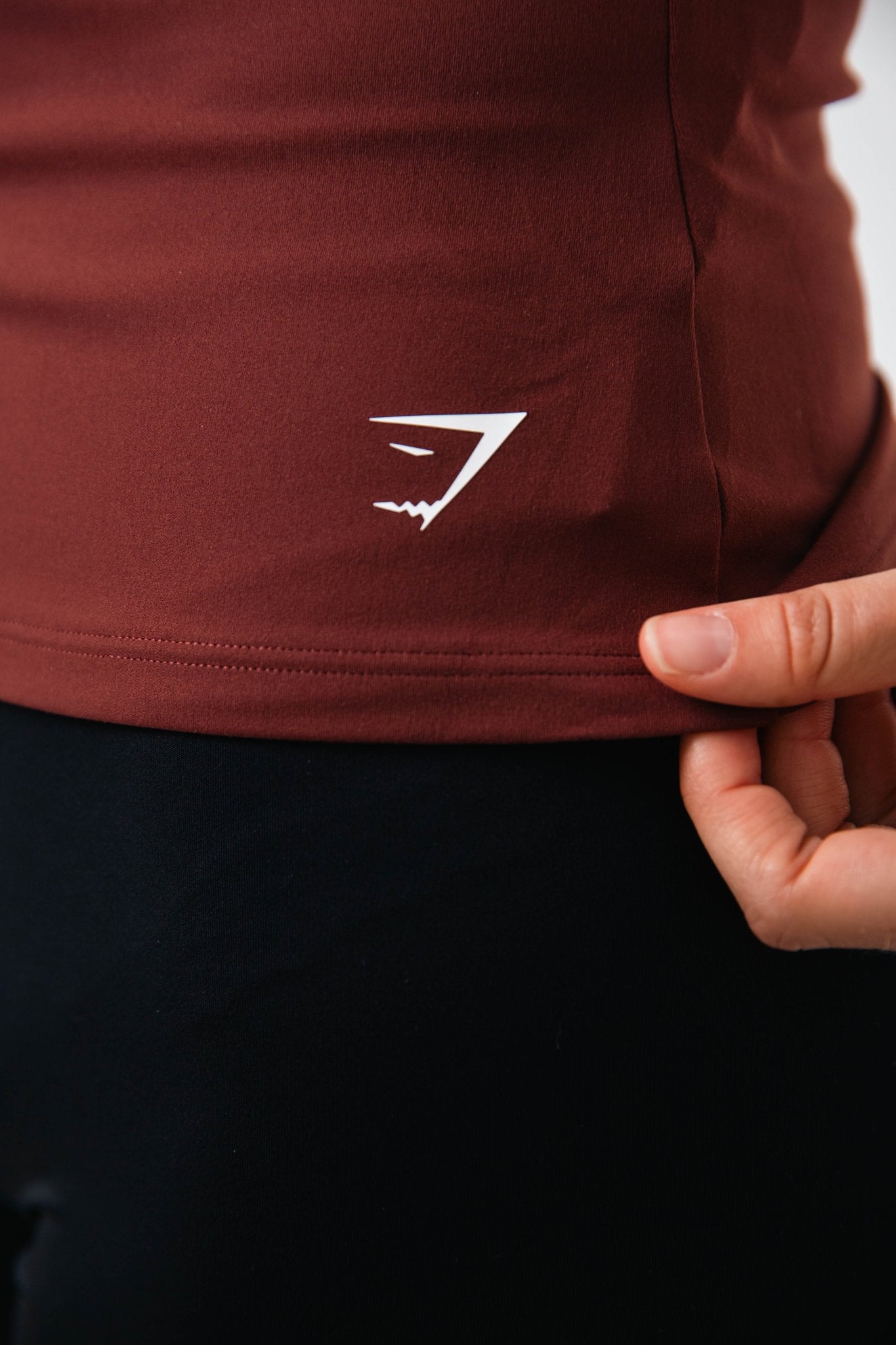 Gymshark Burgundy Brown Asymmetric Shelf Tank