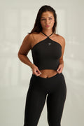 Gymshark Everyday Halter Neck Ribbon Tank - Black