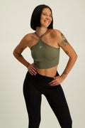 Gymshark Everyday Halter Neck Ribbon Tank - Core Olive
