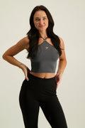 Gymshark Everyday Halter Neck Ribbon Tank - Slate Teal