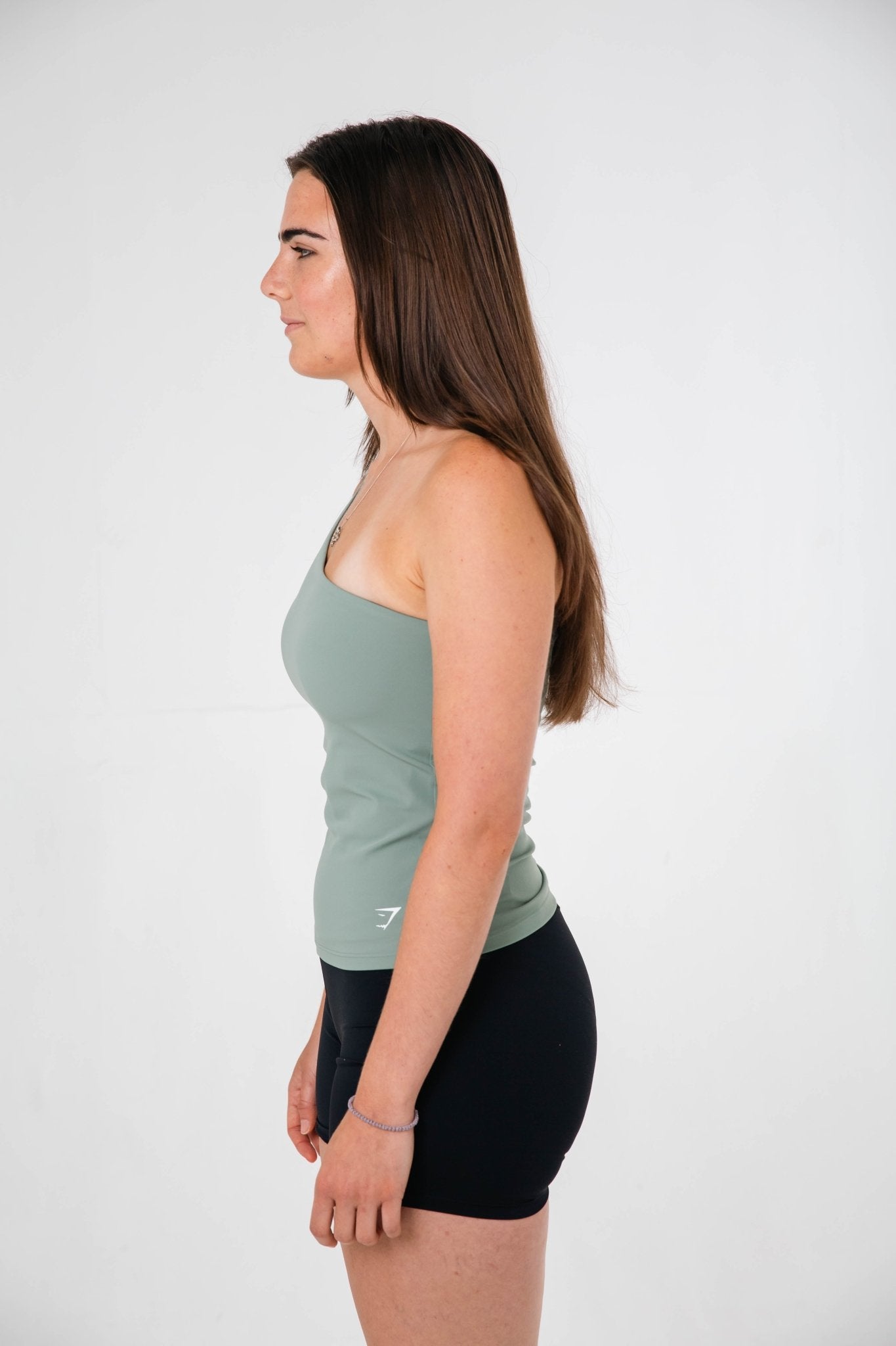 Gymshark Green Asymmetric Shelf Tank