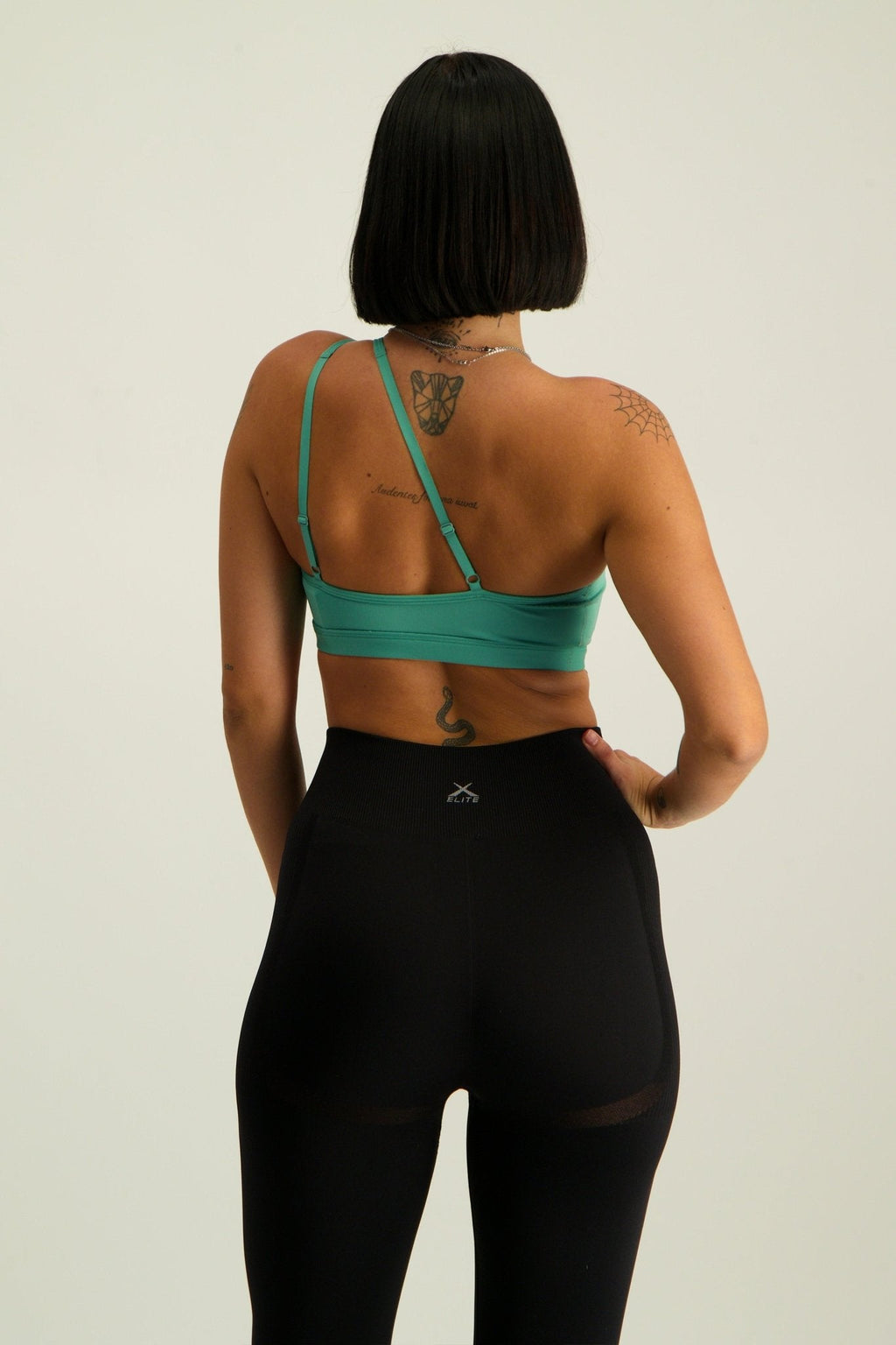 Gymshark One Shoulder Sports Bra - Lagoon Green
