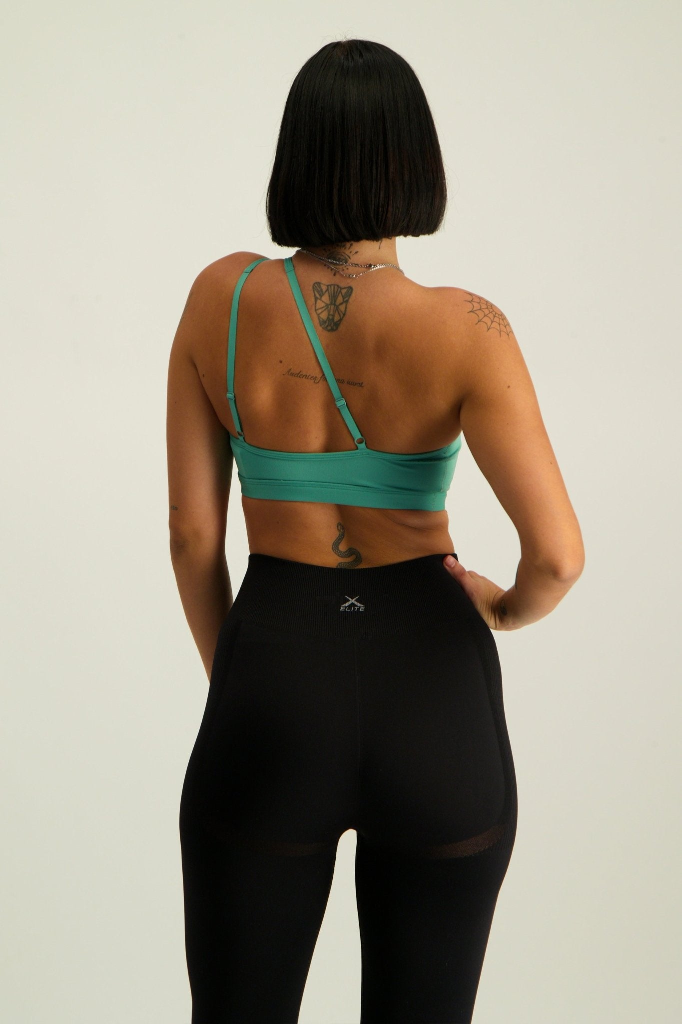 Gymshark One Shoulder Sports Bra - Lagoon Green