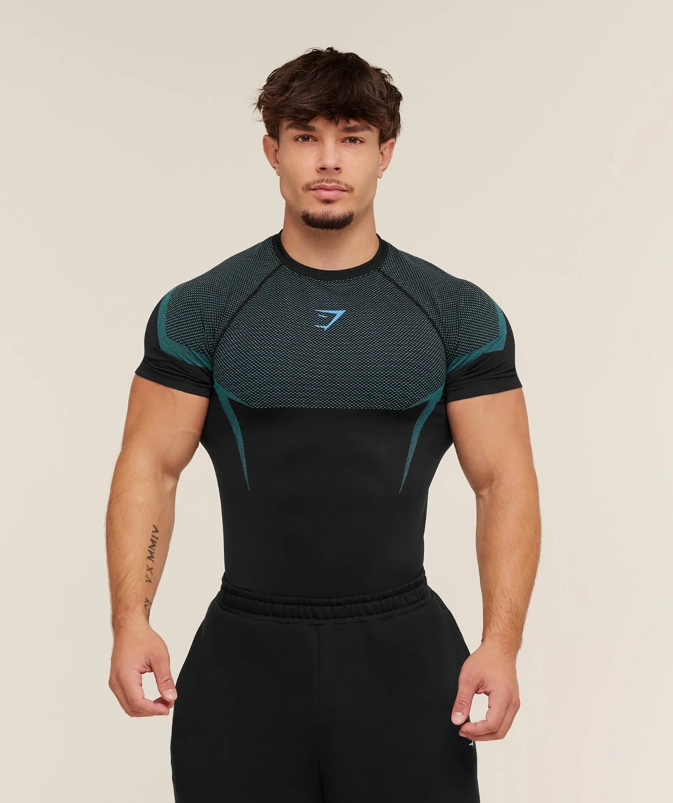 Gymshark Onyx 5.0 Seamless T-shirt Black/Brand Blue